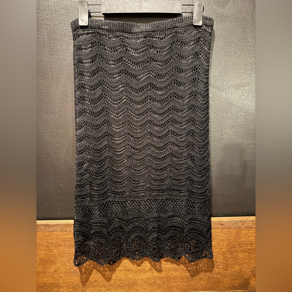 Alfani Black Textured Knit Skirt